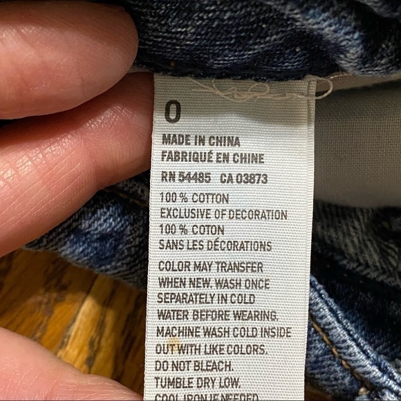 American Eagle Distressed Denim Shorts with Patches Size 0 Women - Picture 7 of 10